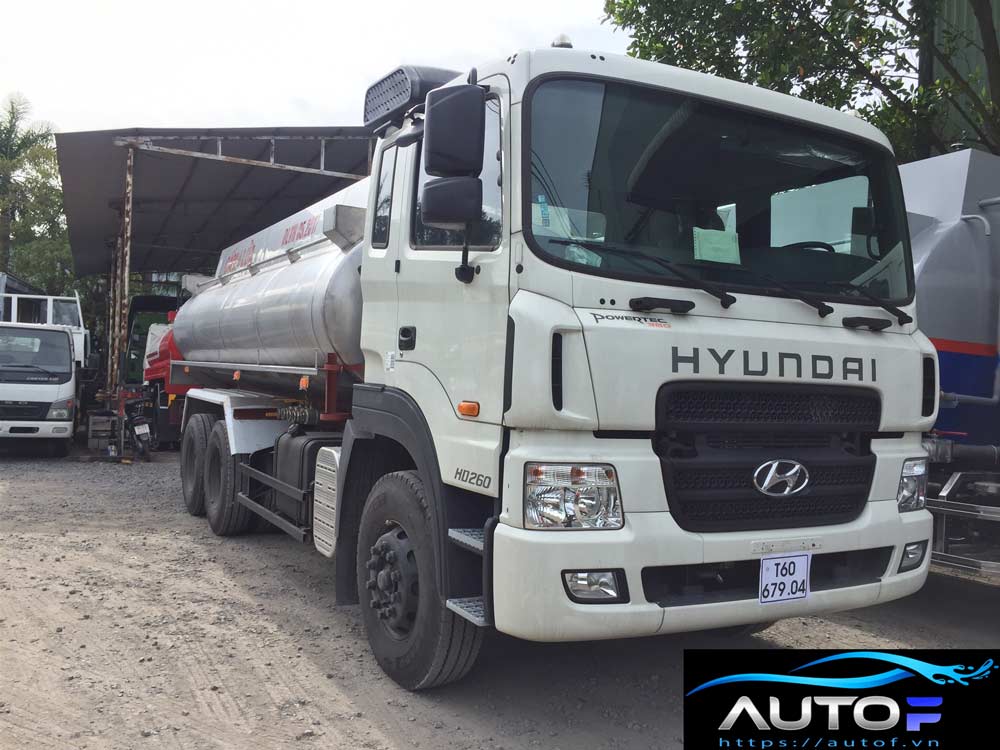 Xe bồn chở xăng dầu Hyundai HD260 3 chân 16 khối